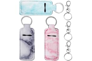 Pengxiaomei 3 Pcs Chapsticks Holder Keychain for Lipstick, Stocking Stuffers for Teen Girls Women Small Christmas Gifts