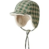 Women's Reversible Plaid Aviator Trapper Hat Trooper Ear Flaps Flaps Outdoor Warm Lamb Wool Lining Flannel Hat Beanie