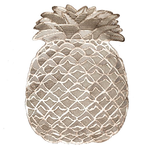 Benson Mills Elegant Pineapple Pressed Vinyl Placemat, Set of 4, 13x18, Gold