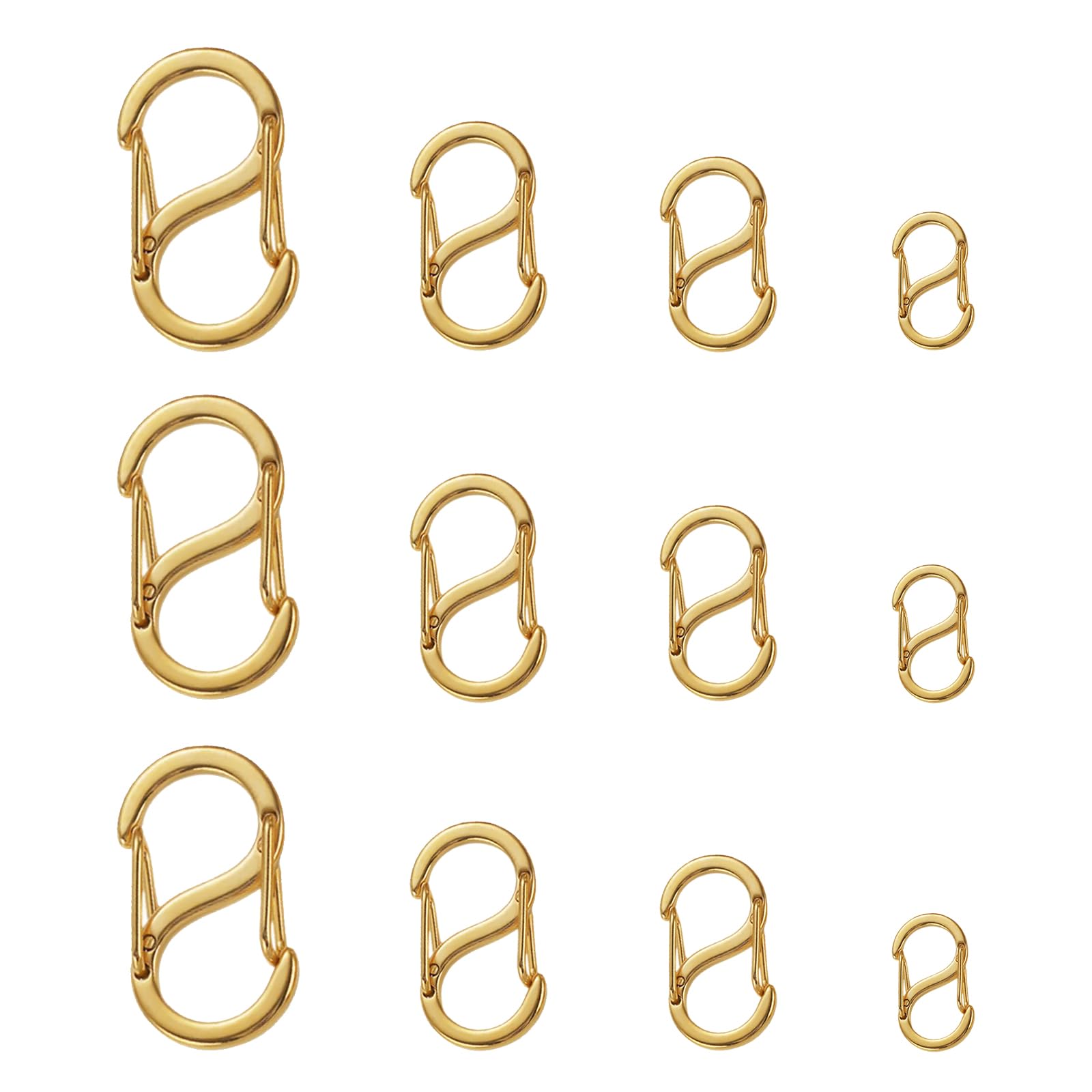 Zythrem 12Pcs Necklace Shortener Clasps Double Opening Lobster Clasp Bracelet Clasps and Closures Chain Shortener Jewelry Clasps and Fasteners Gold Lobster Clasp for Bracelet Jewelry Making and Repair