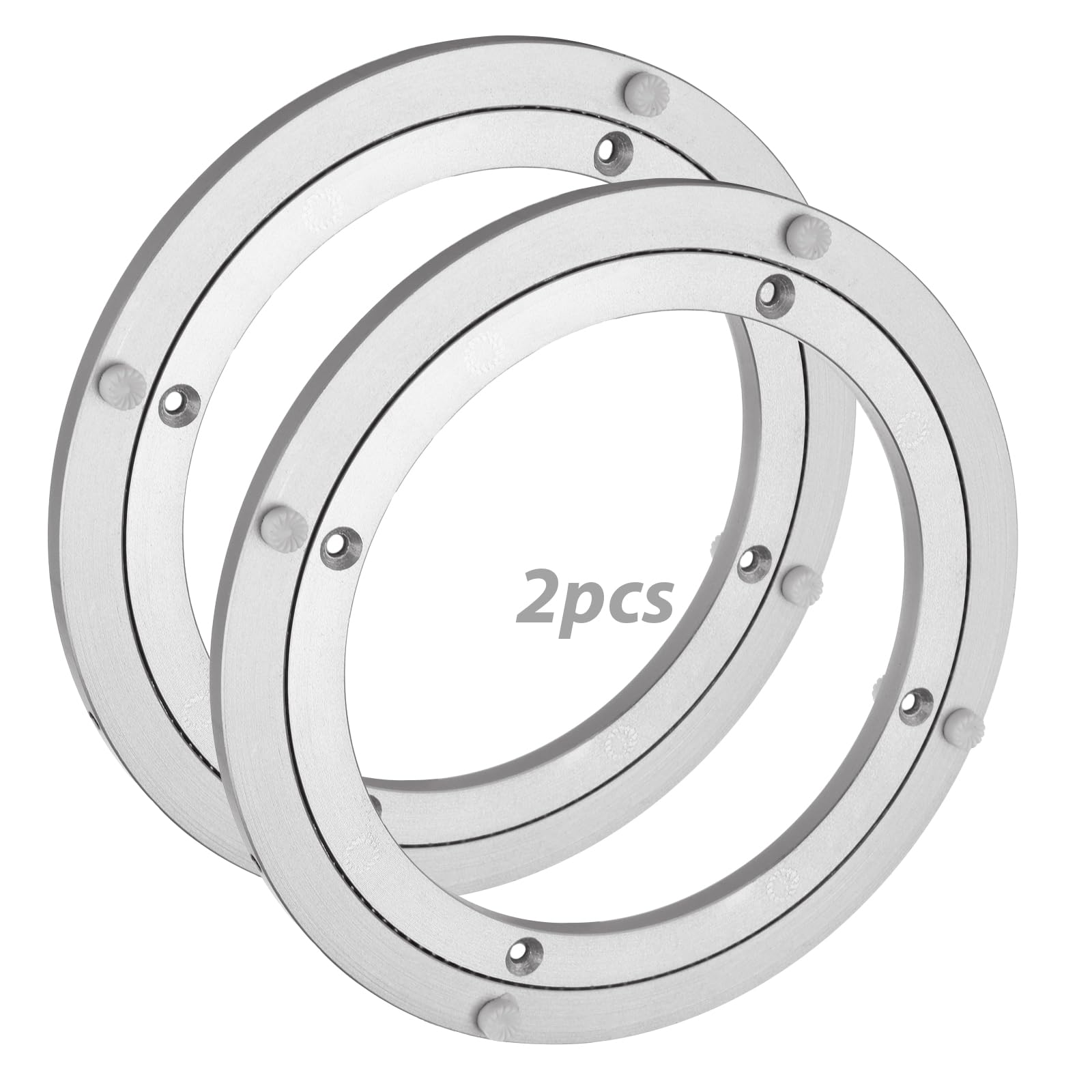 Photo 1 of 2 PCS 8 Inchs Lazy Susan Aluminum Bearing Lazy Susan Rotating Turntable Bearing Swivel Plate Hardware, Metal Rotating Turntable Bearings Swivel Plate Hardware for Dining-Table