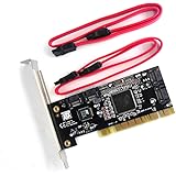 Padarsey 4 Ports PCI SATA Raid Controller Internal Expansion Card with 2 Sata Cables, PCI to SATA Adapter Converter for Deskt