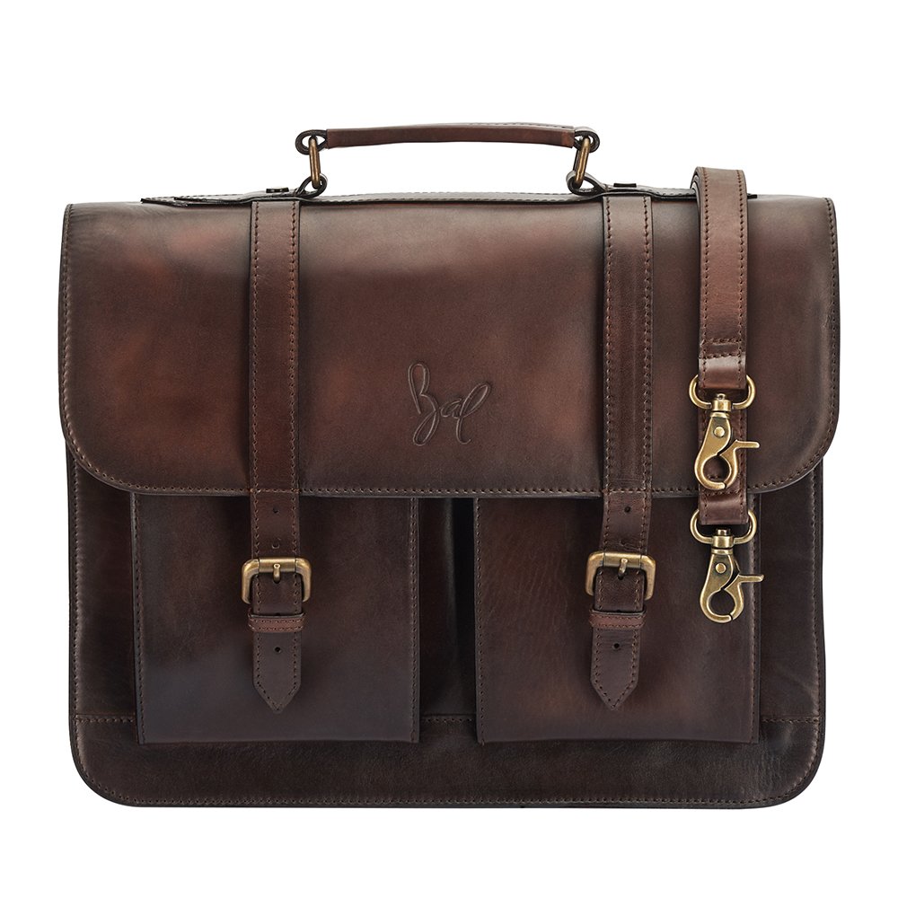 rohit bal men's satchel (brown)