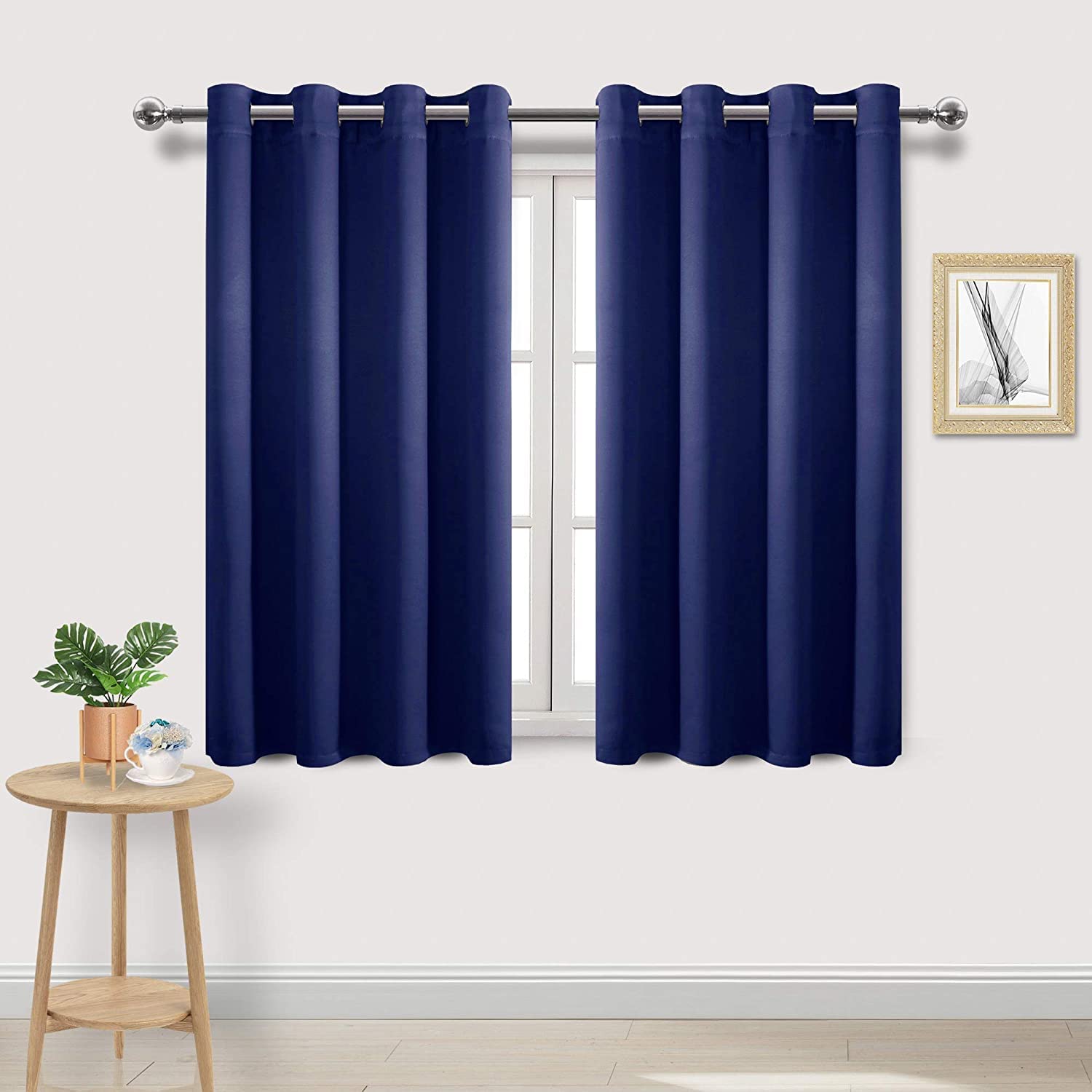 DWCN Blackout Thermal Insulated Curtains Eyelet Window Treatments Navy Curtains for Bedroom 52 x 54 Inch 2 Panels — image 1