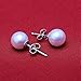 HXZZ Fine Jewelry Gifts for Women Akoya Round White Seawater Cultured Pearl Sterling Silver Stud Earrings 7-7.5mm