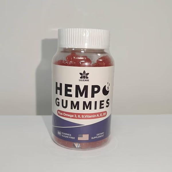 HEMPTOTALLY HEMP GUMMIES 200MG, HIGH POTENCY VEGAN HEMP OIL WITH OMEGA 3 6 9, VITAMIN A、E & B1, ZERO SUGAR, 60 GUMMIES, 30 SERVINGS