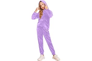 Arshiner Girls Velour 2 Pieces Tracksuits Outfits Athletic Hoodies Sweatshirts and Sweatpants Athletic Clothing Sets