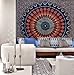 Queen Hippie Bohemian Psychedelic Peacock Mandala Wall Hanging Floral Tapestry Psychedelic Cotton Intricate Floral Designs Indian Traditional Bedspread Magical Thinking Large Tapestry