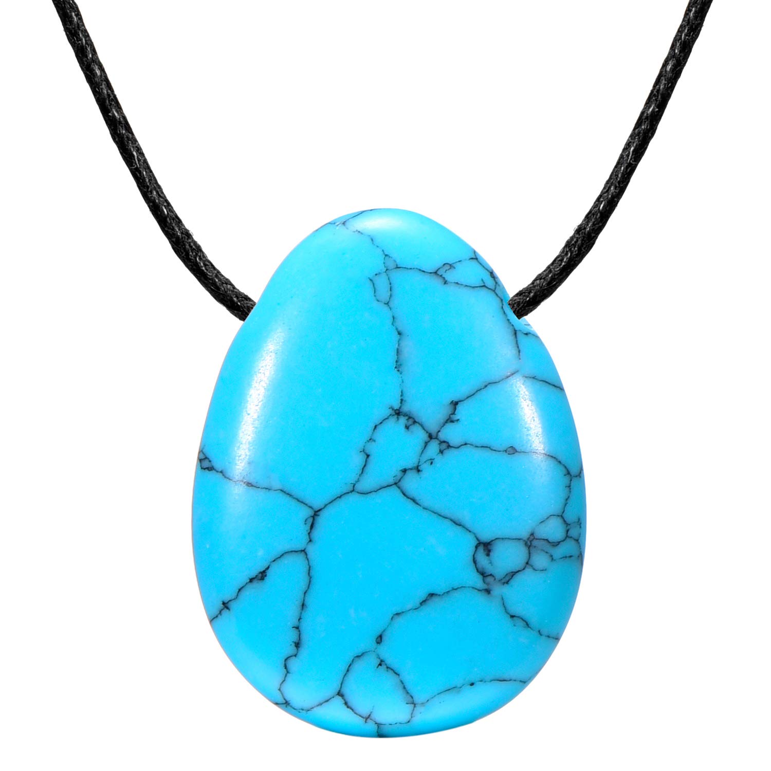 Morella Women's Necklace 31.5 inch - 80 cm gem-Stone Drop Pendant Turquoise Stone gem in a Velvet Bag