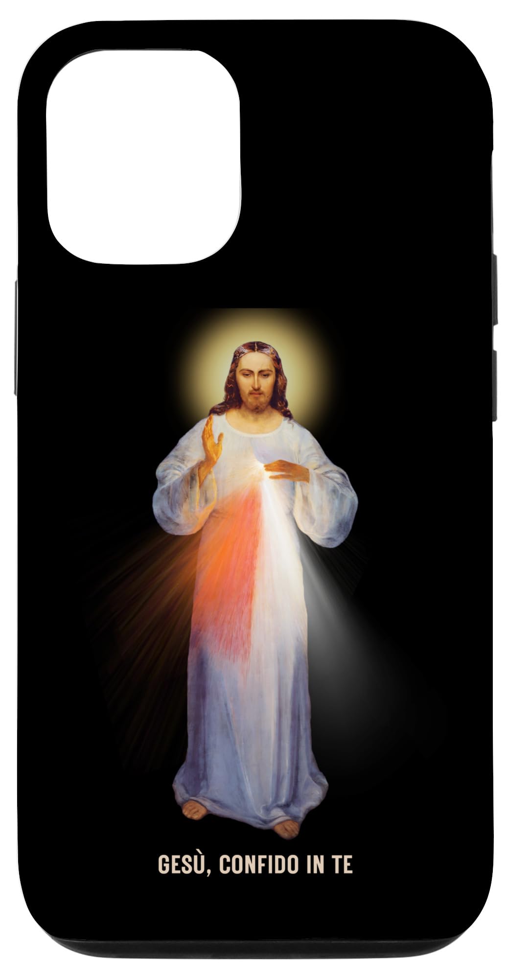 iPhone 13 Gesù, Confido In Te Divine Mercy Image with text in Italian Case