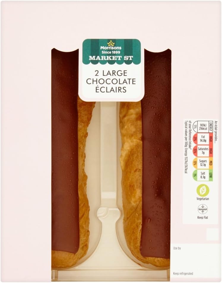 Morrisons Large Chocolate Eclairs, Pack of 2 Amazon.co.uk Grocery