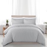 MOONLIGHT20015 Reversible Satin Stripe Duvet Cover Set King Silver 230x220 view 6