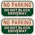 2 Pack No Parking Do Not Block Driveway Sign 12 x 6 Inches Do Not Block Active Driveway Sign Metal Reflective Rust Aluminum Weatherproof UV Protected Easy Mounting Indoor Outdoor Use