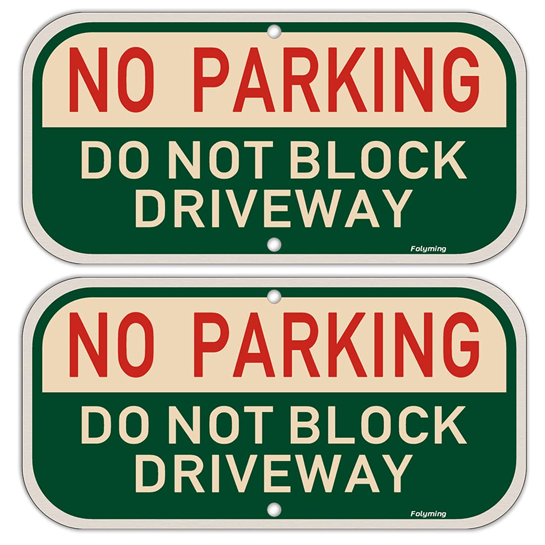 No Parking Do Not Block Driveway Sign 12 x 6 Inches Do Not Block Active Driveway Sign Metal Reflective Rust Aluminum Weatherproof Fade Resistant UV Protected Easy Mounting Indoor Outdoor Use 2 Pack