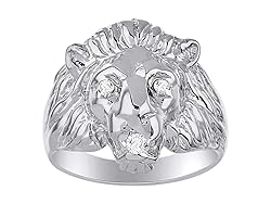Rylos Rings Sterling Silver Lion Head Ring Amazing