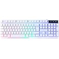 Orzly White Gaming Keyboard RGB USB Wired Rainbow Keyboard Designed for PC Gamers, PS4, PS5, Laptop, Xbox, Nintendo Switch, RX-250 Hornet Edition
