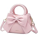 Small Purses for Women Crossbody Bag, Vegan Leather Crossbody Purses and Handbags with Top Carry Handle and Cute Bow Knot