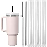 100PCS Disposable Straws for 40 Oz Tumbler, 12in Extra Long Individually Wrapped Straws for Stanley 40 Oz 30 Oz 20 Oz Cup, Black