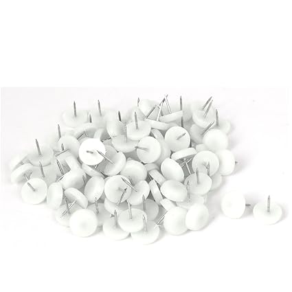 Sellify 16mm x 4.3mm Furniture Cabinet Nonslip Round Cover Foot Protection Nails 100 Pcs