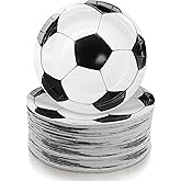CONEHOY 120 Pcs Soccer Ball Plates 7 In Disposable Dinner Plates Soccer Party Paper Tableware Food Desserts Plates for Sport Themed Birthday Parties Soccer Party Supplies