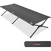 Goplus Folding Camping Cot with Carrying Bag, Portable Lightweight Outdoor Sleeping Bed for Adults Kids, 300LBS Weight Capacity, Heavy-Duty Camping Bed for Traveling