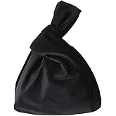 XMRS Women Luxury Velvet Evening Bag Knot Closure Wrist Bag Portable Cosmetic Organizer Pouch