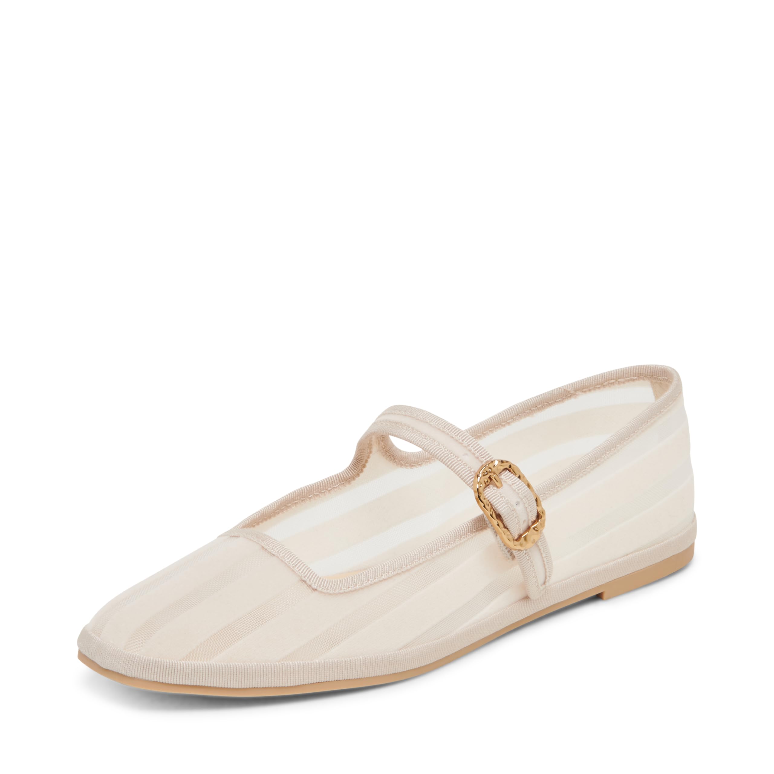 Dolce Vita Women’s Tameka Mesh Stripe Ballet Flat, Bone, 10