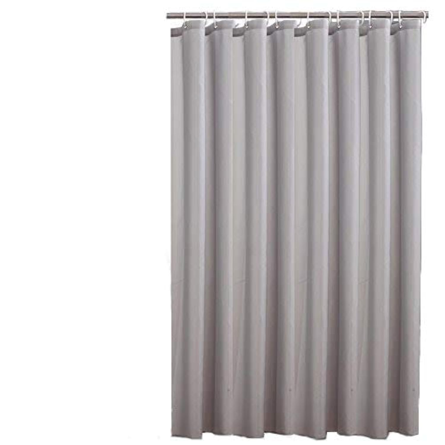 Sfoothome Waterproof Polyester Fabric Shower Curtain,Midew Resistant Washable Bath Curtain For Bathroom With Anti Rust Grommets, Plastic Curtain Rings And Heavy Weighted Hem (90 x 180cm, Gray)