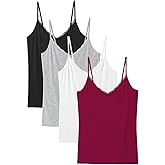 Rosyline V Neck Camisoles for Women Adjustable Lace Cami Undershirt Spaghetti Strap Lace Tank Tops