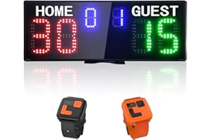 YZ LED Electronic Scoreboard with Watch Control, Digital Scoreboard with Remote, Portable Scoreboard Basketball, Digital Tennis Score Keeper for Net, Scoreboard for Outdoor Games Volleyball/Football