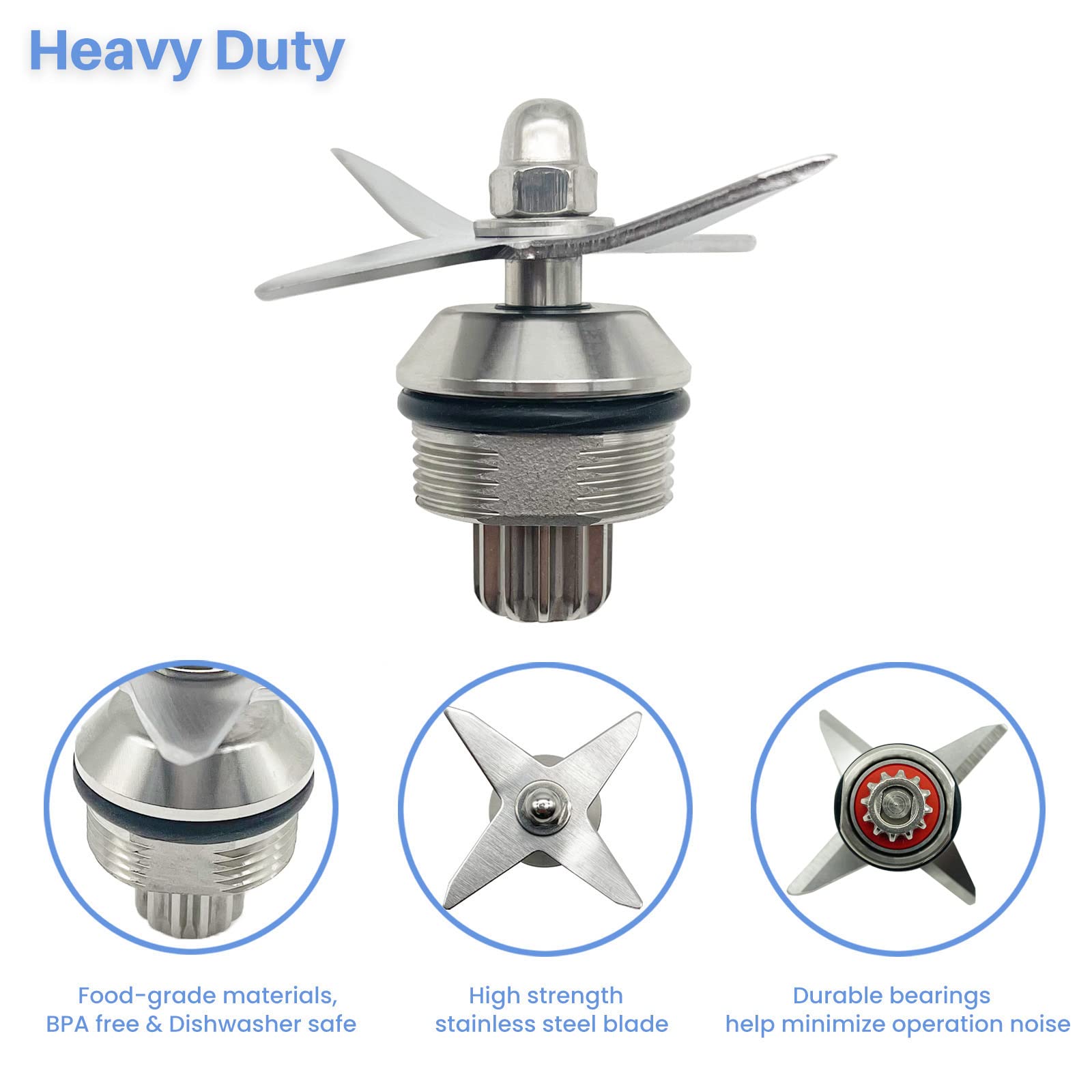 Wet Blade Assembly 104675 STM102R 1152 with Wrench Drive Socket Replacement for Vitamix Blender 500 4500 5000 5200 5500 6300 VM0102 VM0103 VM0104, Fits 64oz 48oz 32oz Standard Container
