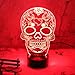 HYNAWIN 3D Skull Lamps,3D Night Lights, Amazing Illusion Lamps LED Night Lamps Optical Lamp Gift for Kids 7 Color Change Visual Lamp (Skull)