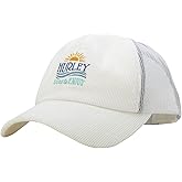 Hurley Womens Trucker Hat - Sunrise Moisture Wicking Corduroy Baseball Cap, Curved Brim Snap-Back Trucker Hats for Women