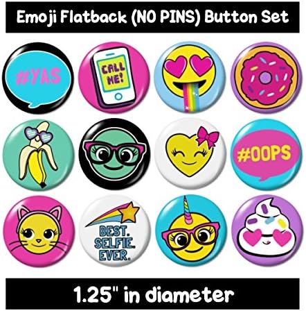 Cute Emoji Flatback (no pins) Buttons