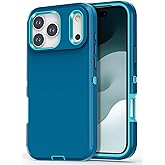 Designed for iPhone 17 Pro Max Case, [Without Screen Protector] Shockproof/Dust/Drop Proof 3-Layer Full Body Protection Rugged Heavy Duty Phone Case Cover for iPhone 17 Pro Max 6.9", Turquoise