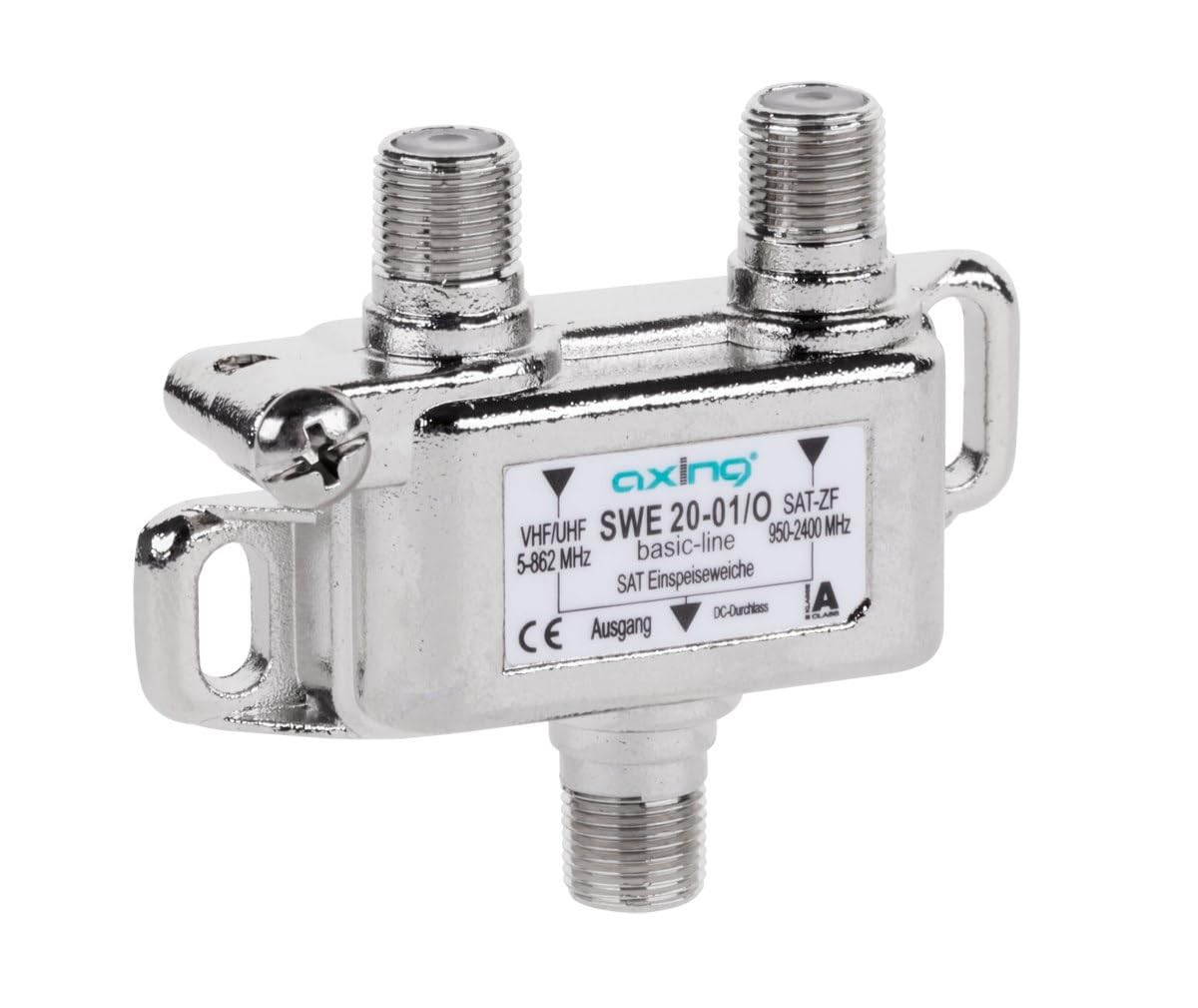 Axing SWE 20-01 SAT / terrestrial combiner 2-way (DC pass to LNB) for injection of FM Freeview DVB-T to satellite signal