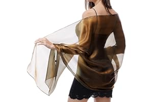 Ladiery Silky Shawls and Wraps for Evening Dresses: Women Sheer Soft Bridesmaid Wedding Formal Party Organza Shawl