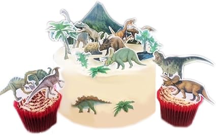 Decoration De Gateau En Papier Comestible Sur Le Theme Des Dinosaures Utilisation Facile Amazon Fr Cuisine Maison