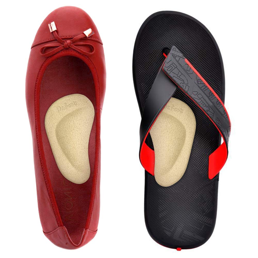 Dr. Foot\'s Arch Support Shoe Inserts for Flat Feet and Heel Grips for Slipping, Rubbing or Blisters, Gel Arch Pads for Plantar Fasciitis, Adhesive Insoles for Relieve Pain for Women and Men (Beige)