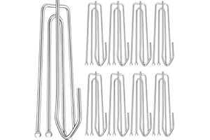 60PCS Stainless Steel Drapery Hook and Pin for Pleated Drapes 4 Prongs Pinch Pleat Clips Traverse Pleater 4 End Curtain Hange