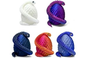 SGYYSG 5PCS 3D Printed Snake Eggs with 11.8 Inch Snake Inside, Home Office Decor Executive Desk Toys for Autism/ADHD, Perfect for Easter Gifts, Collectibles & Kids’ Imagination Adventure (Multicolor2-5PCS)