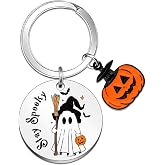 Yaxkvapu Halloween Keychain Boo Basket Stuffers for Women Men Halloween Decoration for Adults Birthday Christmas Gift for Daughter Son Cute Ghost Keychain Halloweens Party Favor