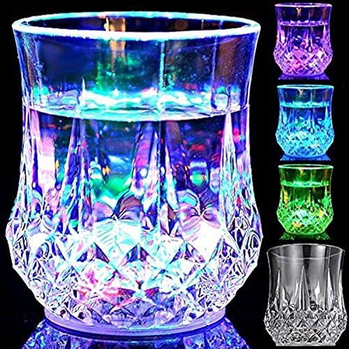 Christmas LED Cup, SHXX Light-up Color Changing Flash Light Acrylic Octagonal Pineapple Shape [200ml] for Home/ Bar/ Party/ Celebration
