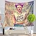 IcosaMro Frida Kahlo Tapestry, Art Wall Decor for Bedroom- Floral Women Artist Hippie Psychedelic Cool Wall Hanging for Home Living Room College Dorm