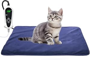 RIOGOO Pet Heating Pad, Electric Heating Pad for Dogs and Cats Indoor Warming Mat with Auto Power Off (S: 17.5"x14")