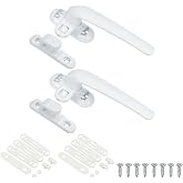 PATIKIL Aluminum Alloy Window Handle, 2pack Casement Window Lock Internal and External Sliding Door Window Handle Locks for Vertical &amp; Horizontal Sliding Windows, White (Right Hand)