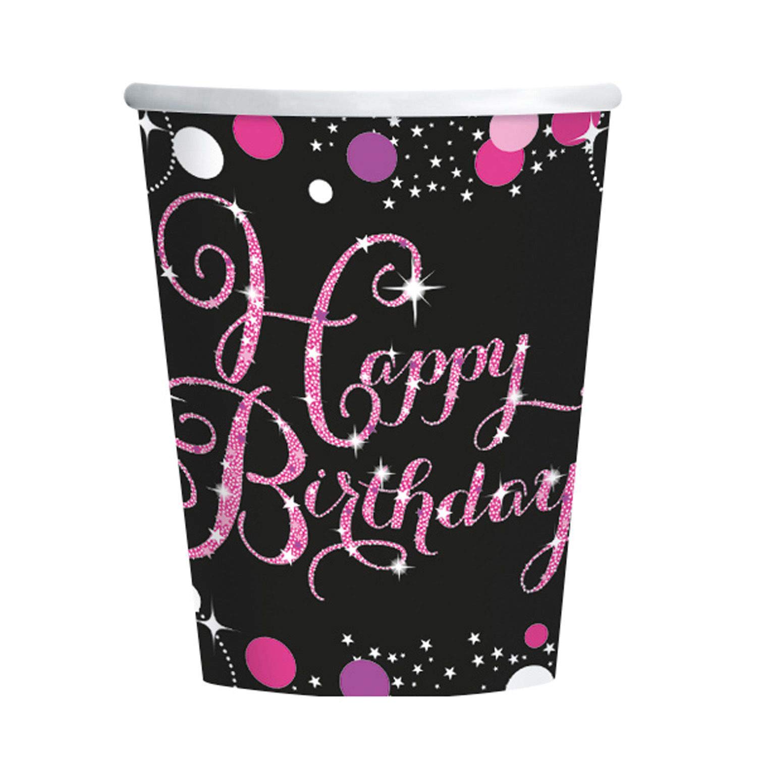 Amscan Happy Birthday Celebration Paper Cups, Pack of 8