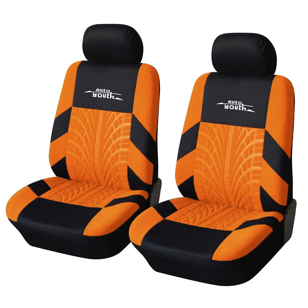 autoyouth Car Seat Covers, Universal Fit, Complete Set, Car Seat Protector, Car Seat Accessories, 4 Pieces, Orange