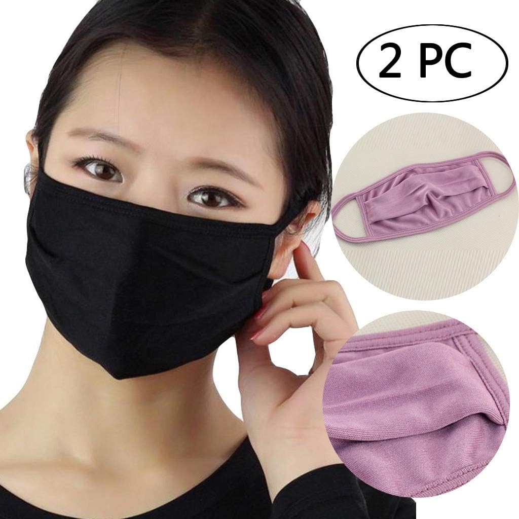 Caerling 2PC Women Silk Reusable Face Shield Filter PM2.5 Air Filtration Face Shield Unisex, washable and reusable Face Shield with Elastic Ear Loop Cover Full Face Anti-Dust