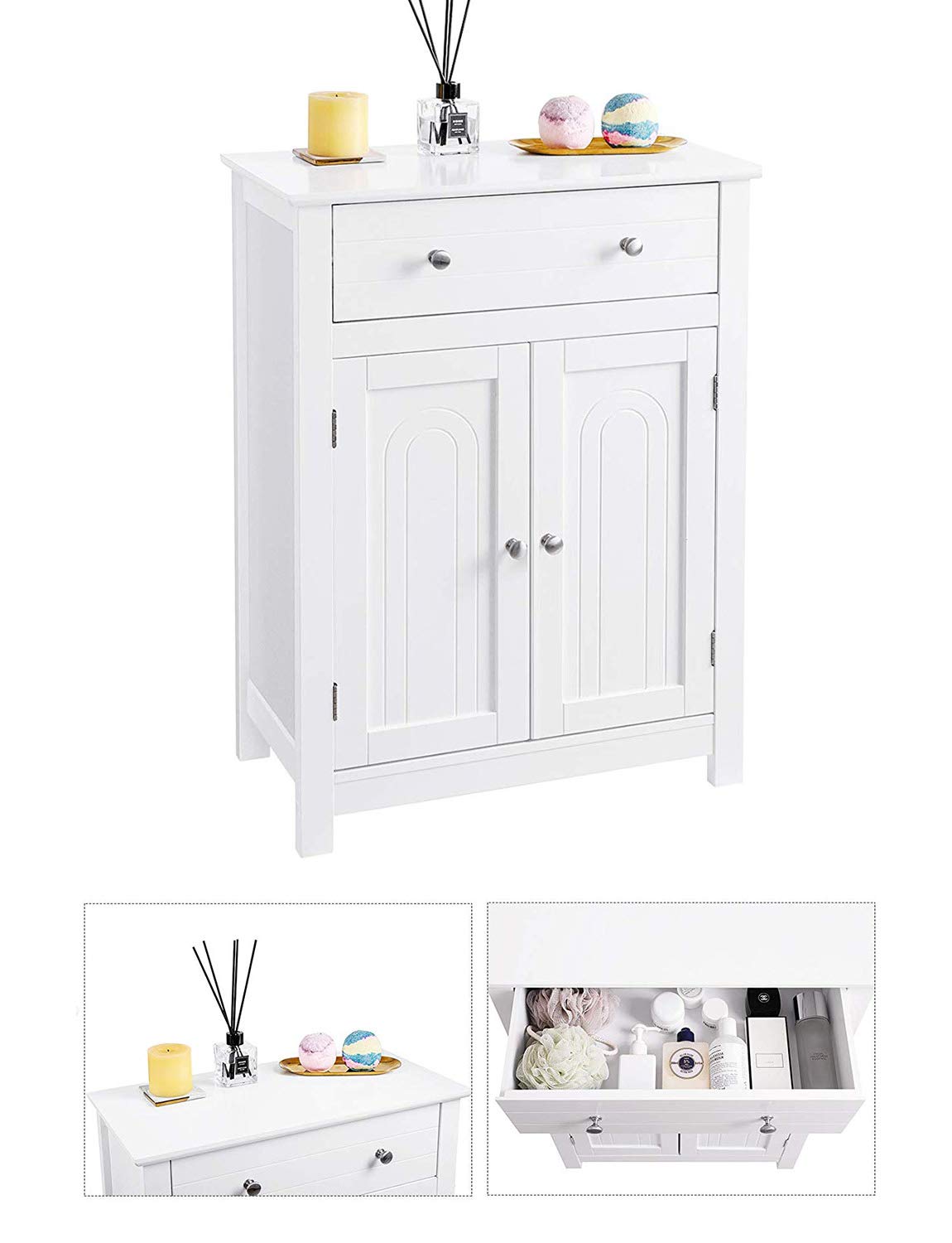 vasagle storage cabinet on Vasagle Free Standing Bathroom Cabinet With Drawer And Adjustable Shelf Wooden Entryway Storage Cabinet White 23 6 X 11 8 X 31 5 Inches Kitchen Cupboard Furniture Home Kitchen Femsa Com
